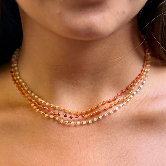 Tiny Fire Opal Long Lei