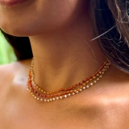 Tiny Fire Opal Long Lei