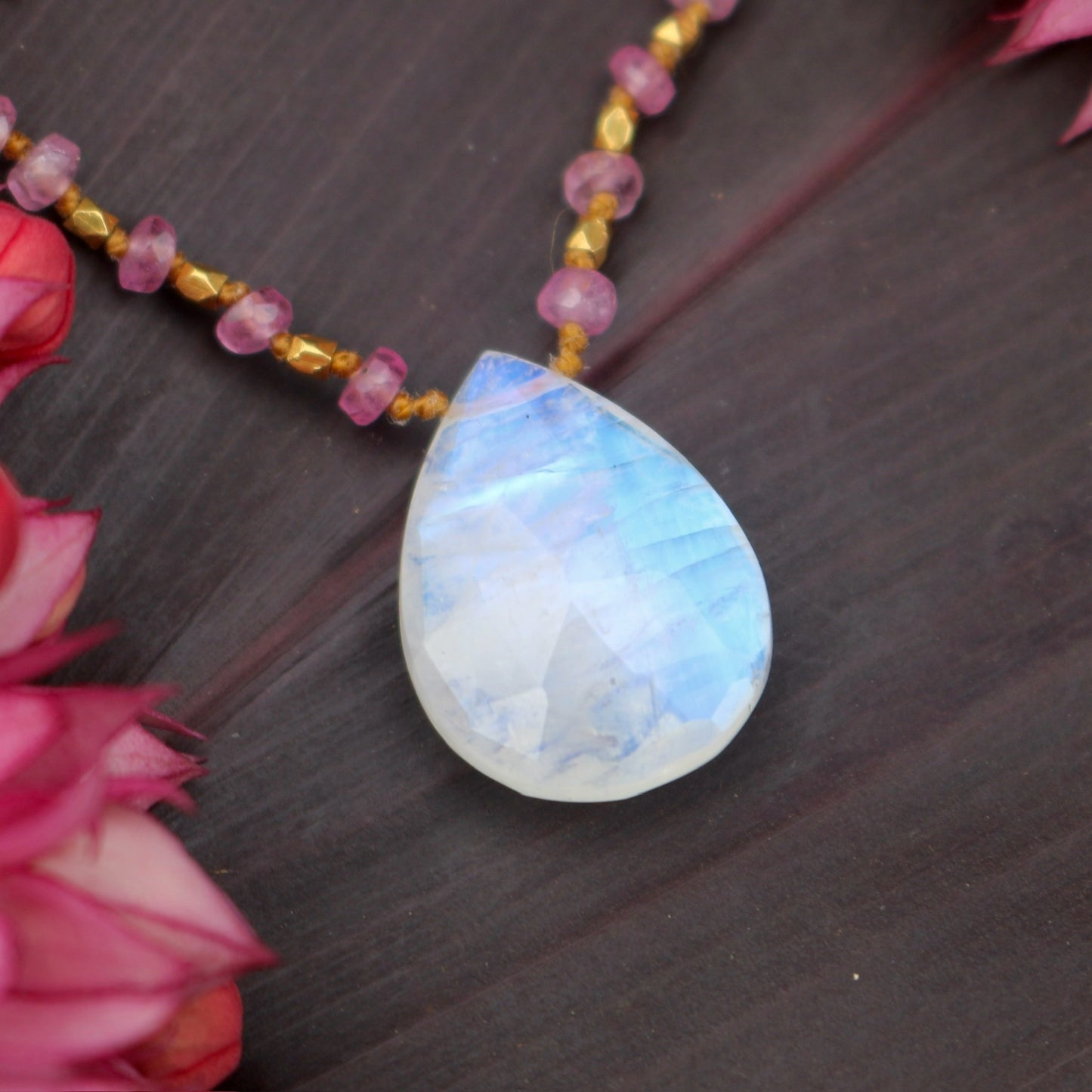 Moonstone and Gold with Pastel Sapphires