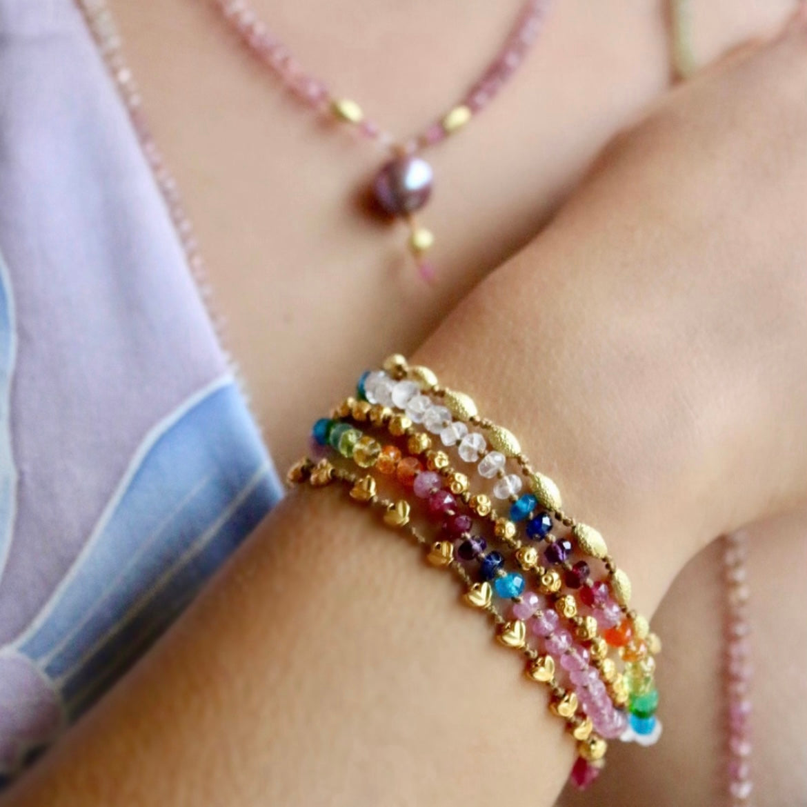 Pink Sapphire Rainbow Bracelet