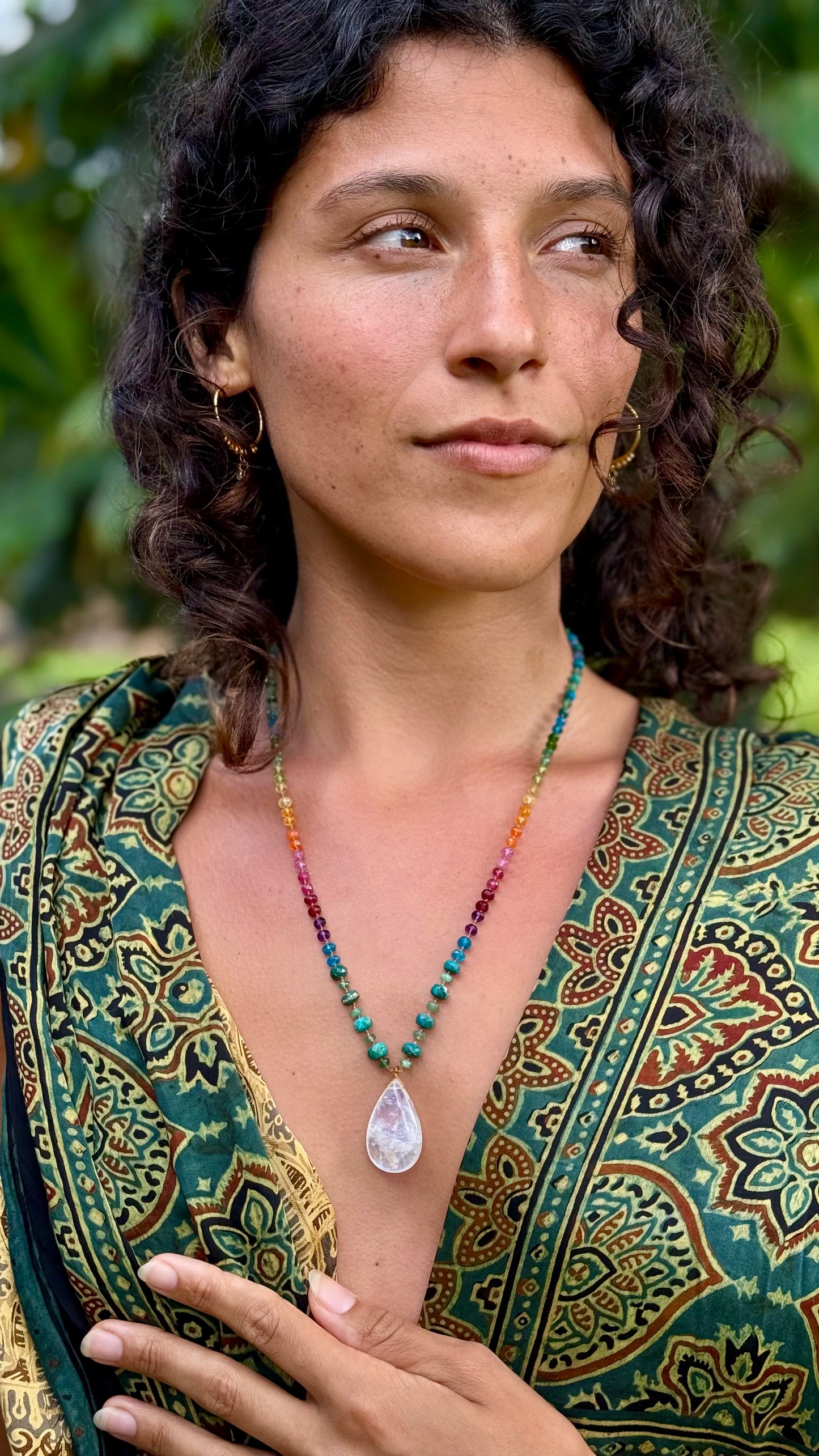 Moonstone with Opalina & Emerald Rainbow Mana
