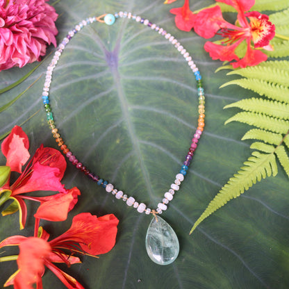Aquamarine with Moonstone Rainbow Mana