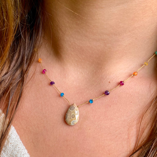 Flower Jasper Rainbow Drop