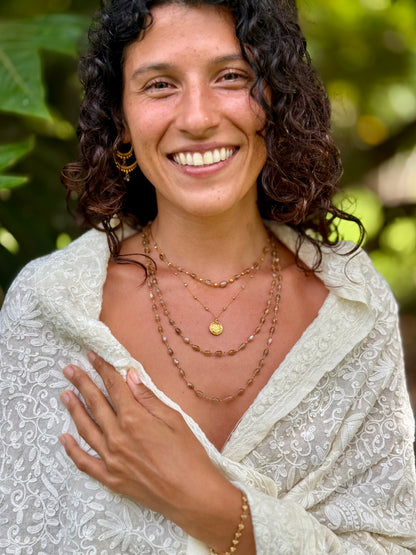 Golden Moonstone Drop Lei