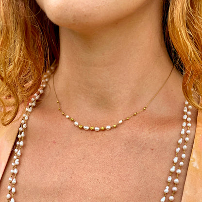 South Sea Pearl & Gold Accent Strand