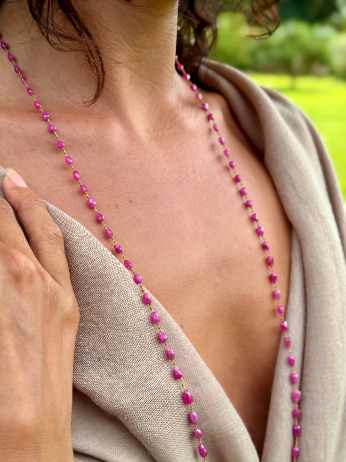 Pink Sapphire Lei