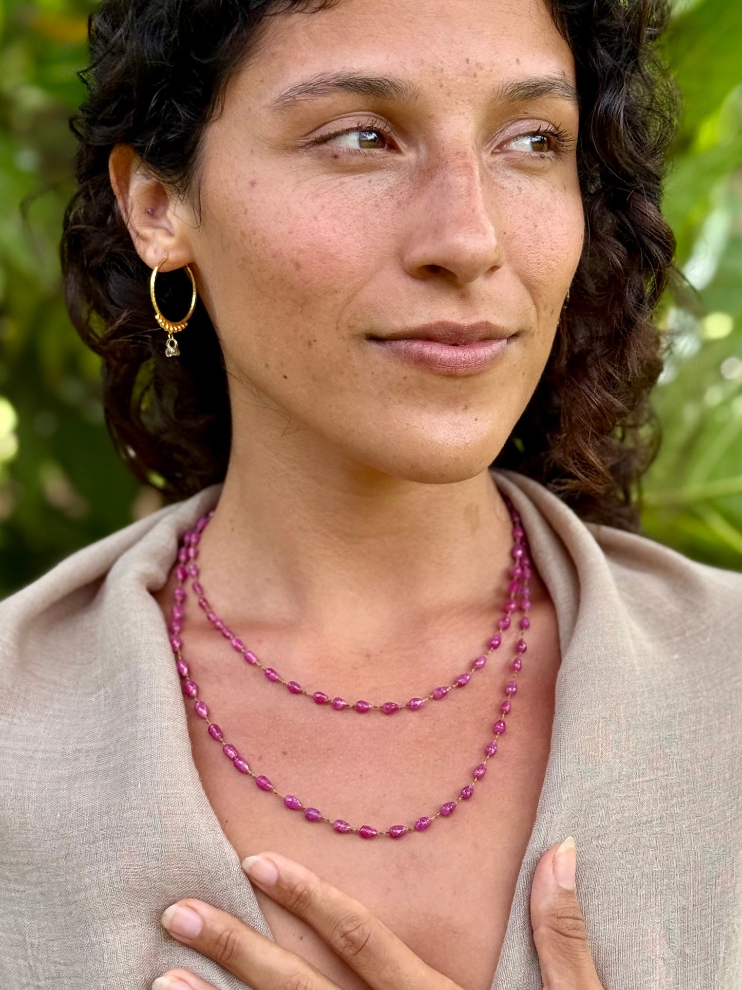 Pink Sapphire Lei