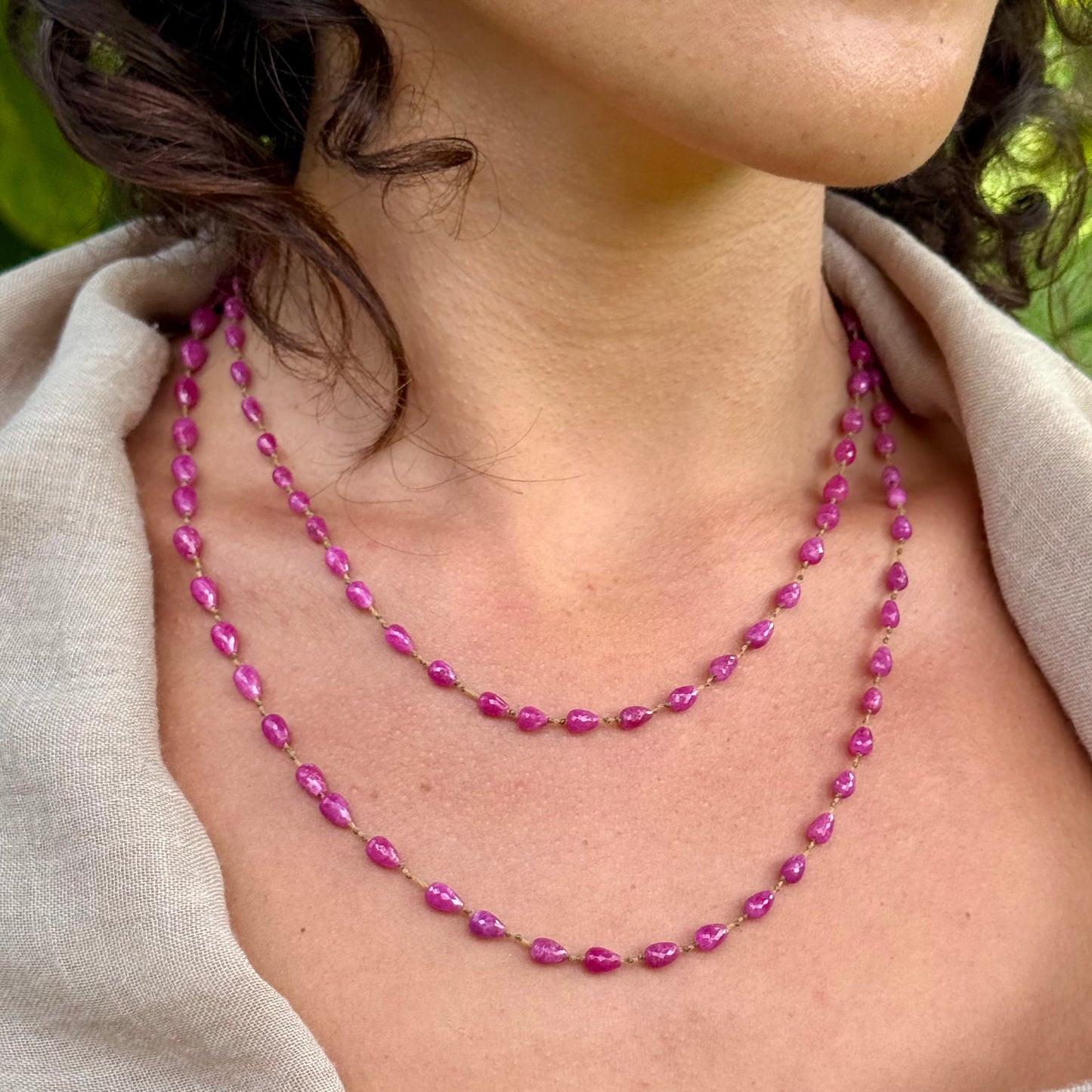 Pink Sapphire Lei