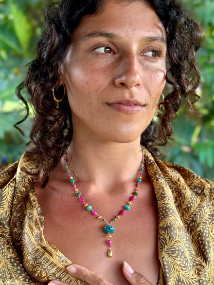 Pink Sapphire and Turquoise Kulu Nani