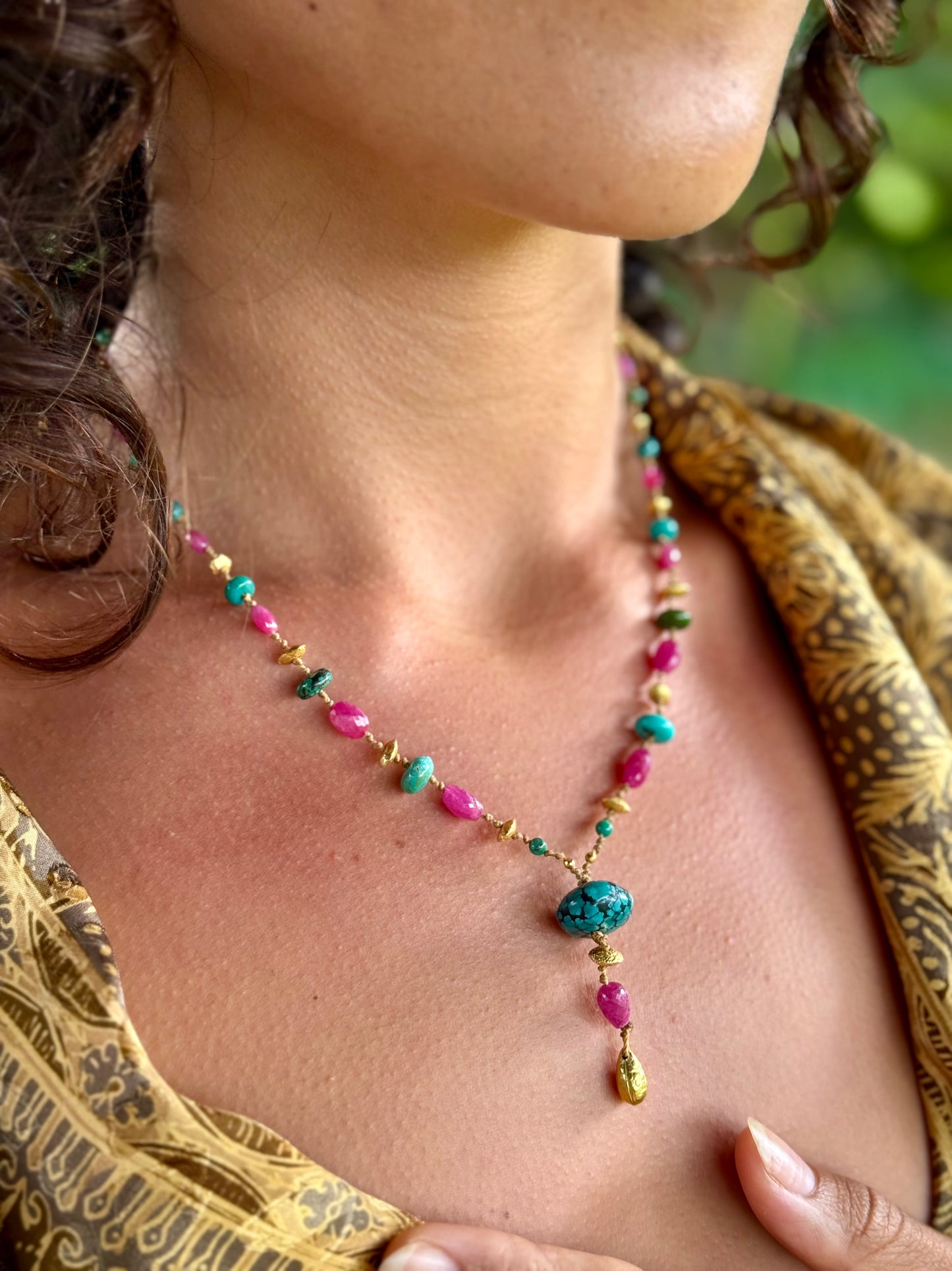 Pink Sapphire and Turquoise Kulu Nani