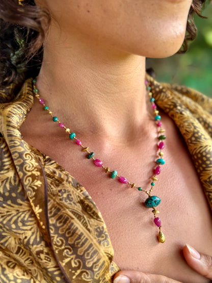 Pink Sapphire and Turquoise Kulu Nani