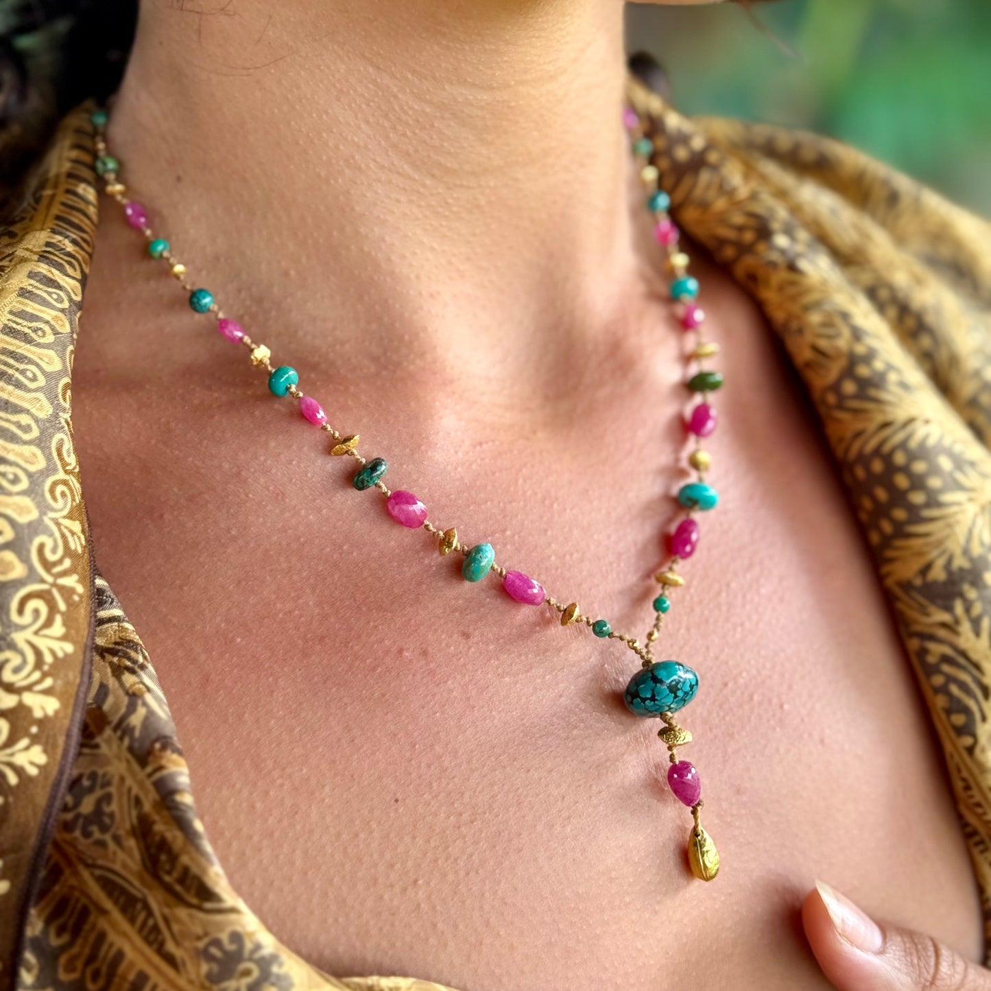 Pink Sapphire and Turquoise Kulu Nani