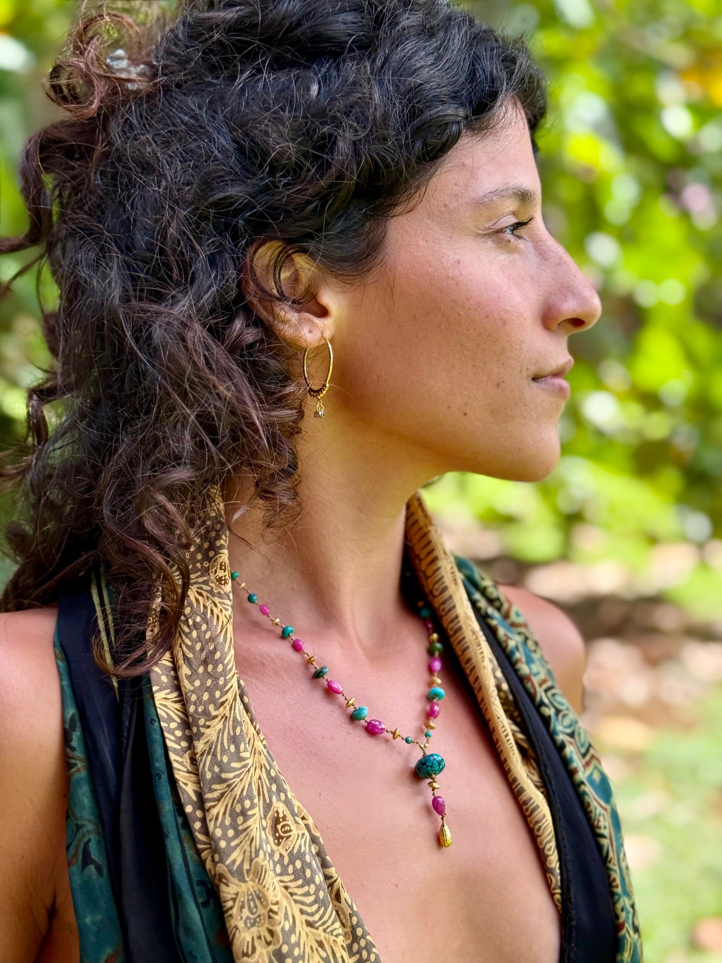Pink Sapphire and Turquoise Kulu Nani