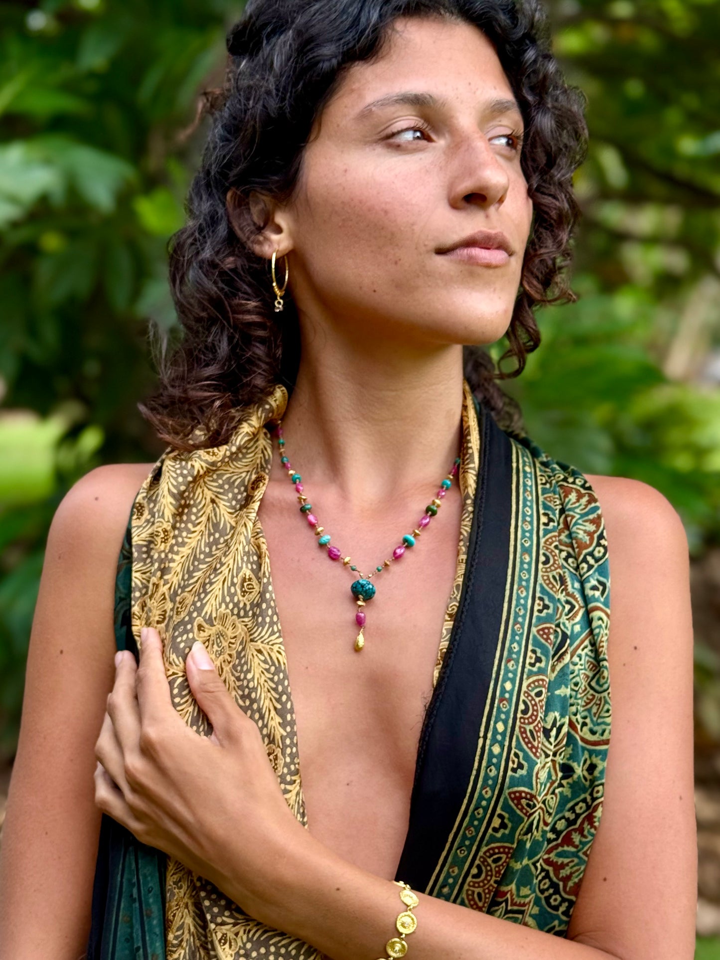 Pink Sapphire and Turquoise Kulu Nani