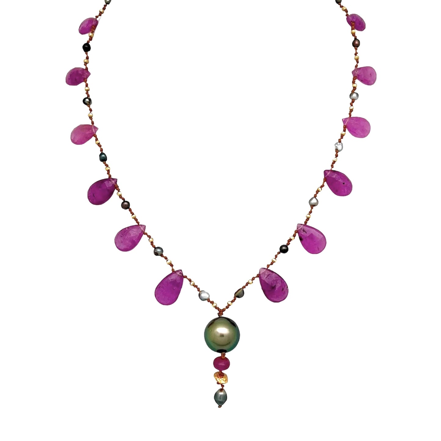 Pink Sapphire & Tahitian Pearl Ali'i Mana