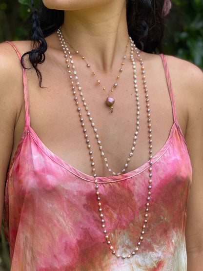 Pink and Lavender Pearl Mala