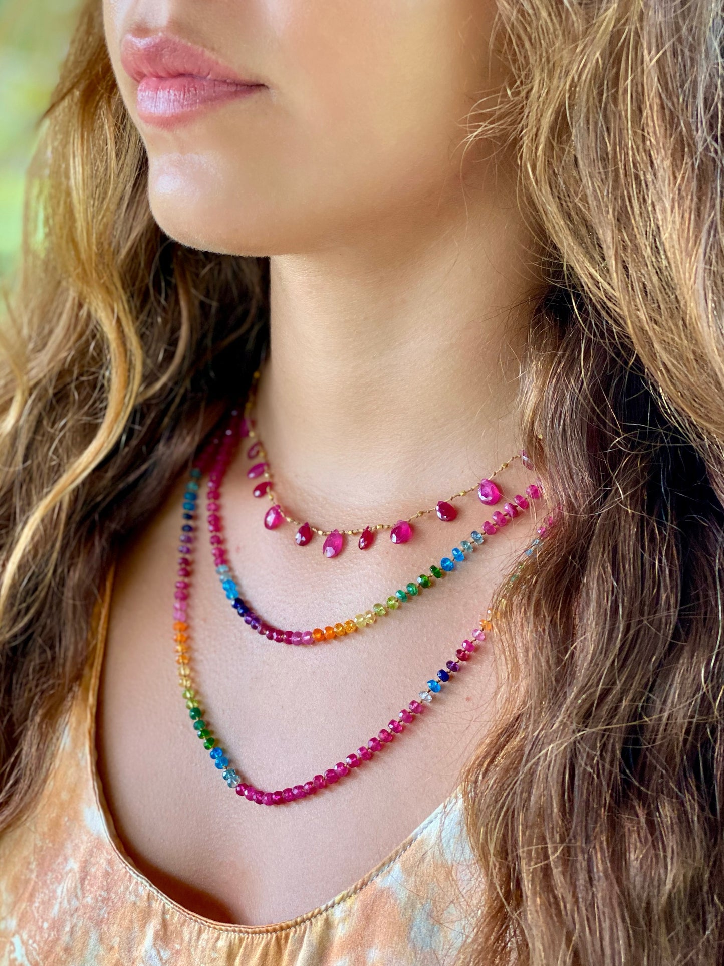 Fuchsia Ruby Rainbow Lei