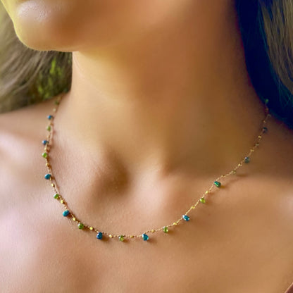 Teal & Green Diamonds with Gold Ali'i