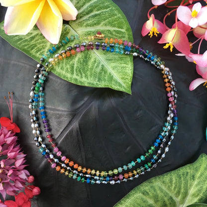 Tahitian Keshi Pearl Rainbow Lei