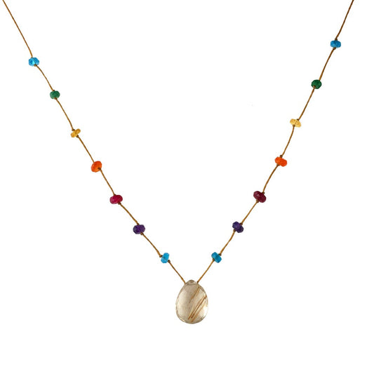 Rutilated Quartz Rainbow Drop