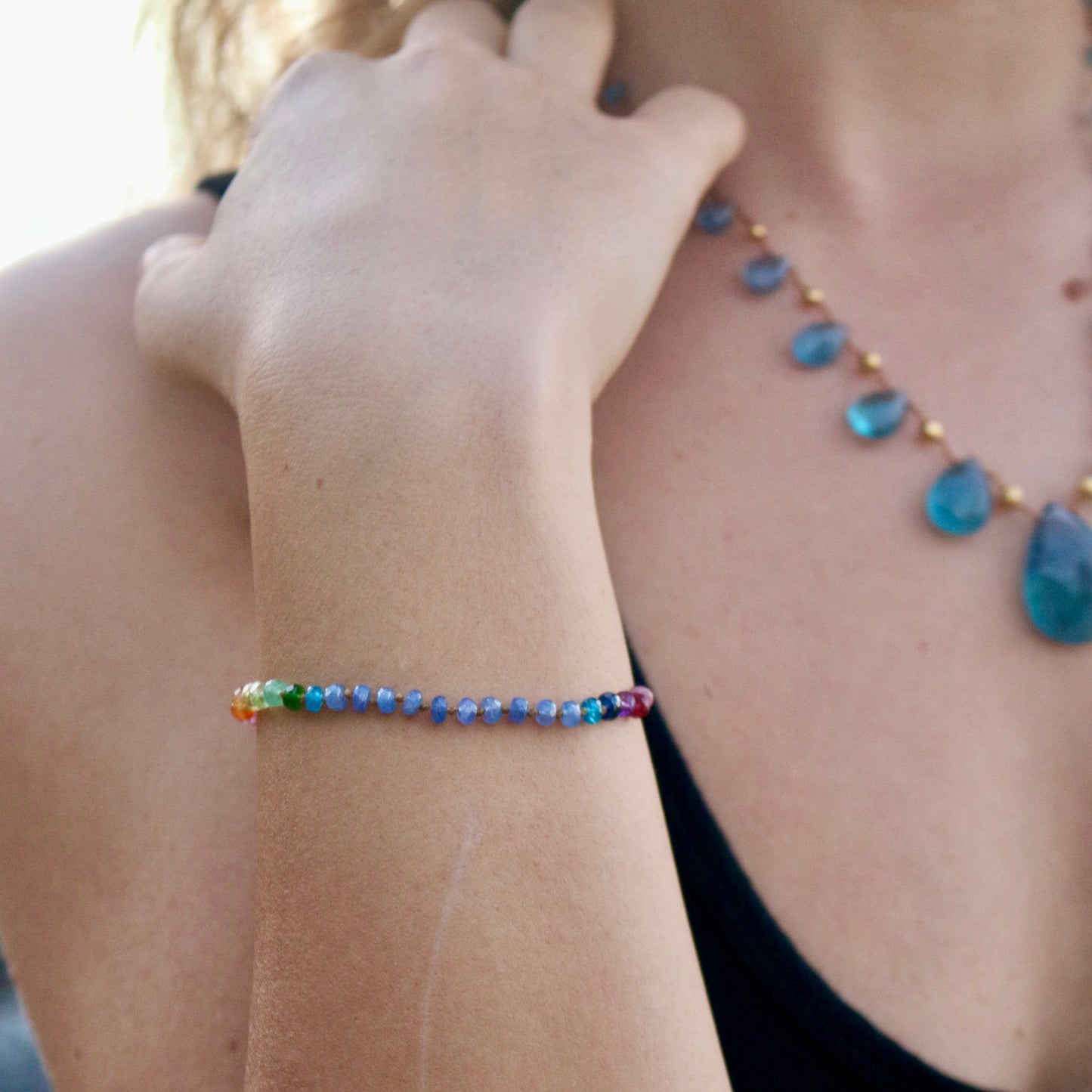 Blue Sapphire Rainbow Bracelet