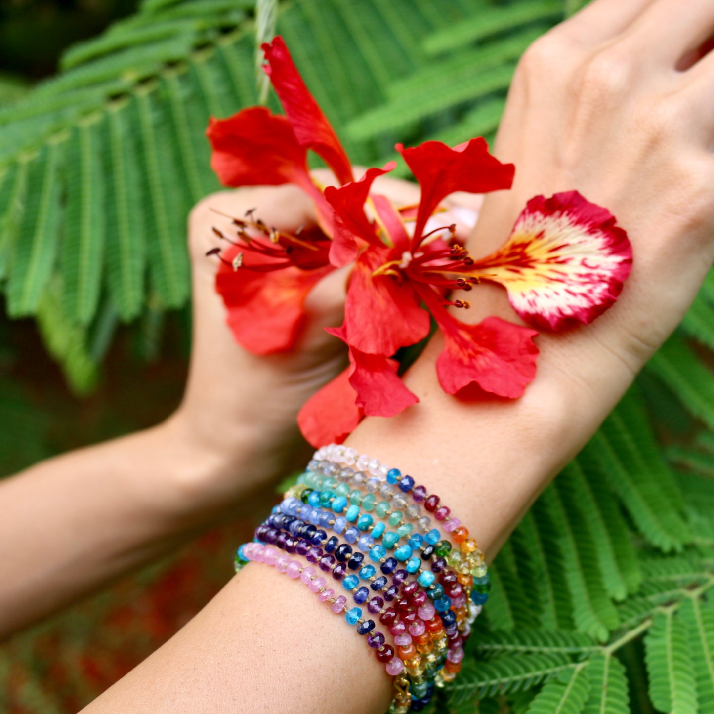 Blue Sapphire Rainbow Bracelet