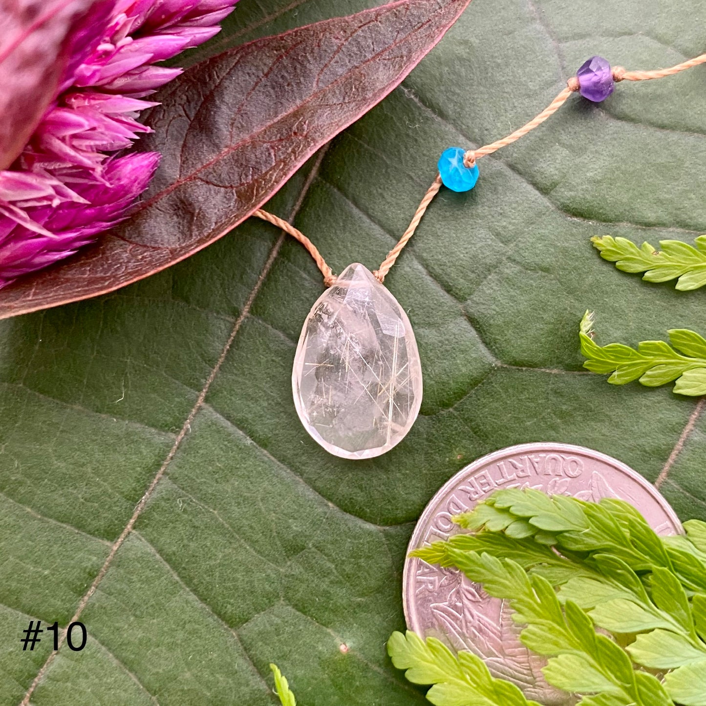 Rutilated Quartz Rainbow Drop