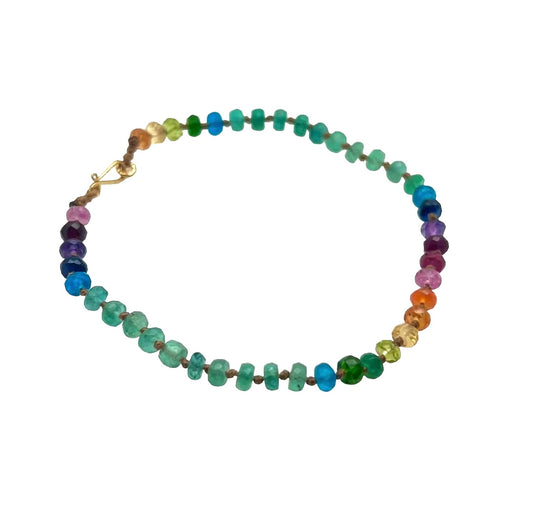 Zambian Emerald Rainbow Bracelet