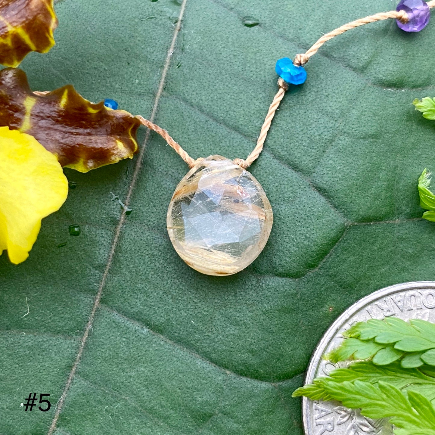 Rutilated Quartz Rainbow Drop