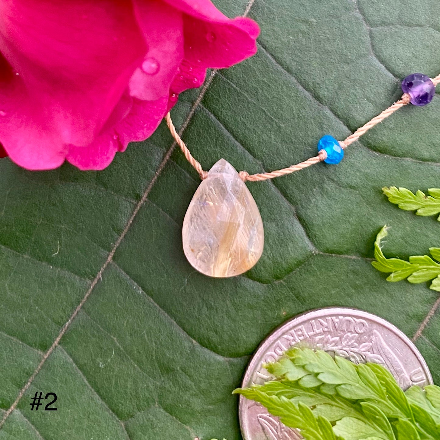 Rutilated Quartz Rainbow Drop