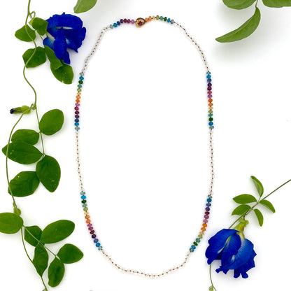 Moonstone Mid Length Rainbow Lei