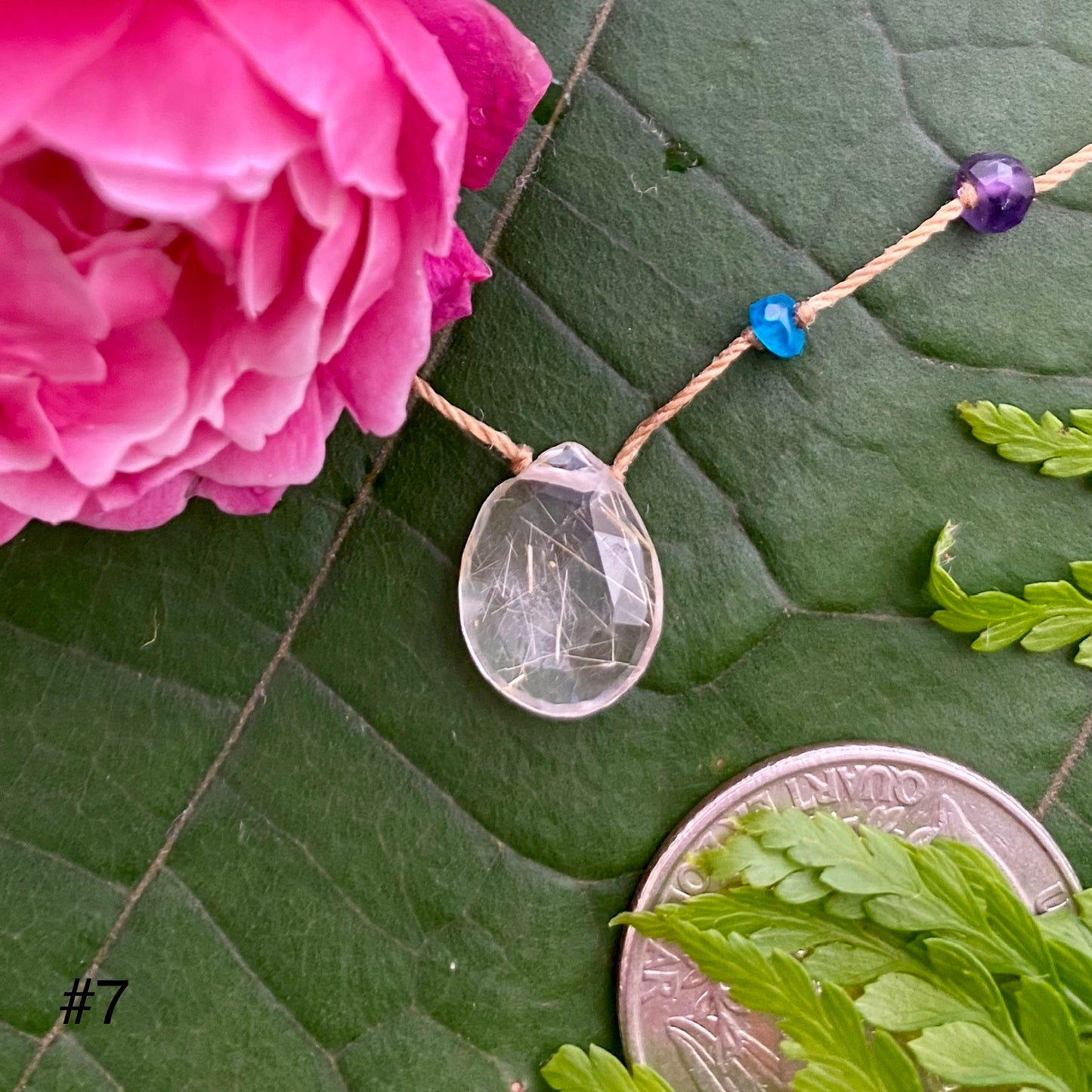 Rutilated Quartz Rainbow Drop