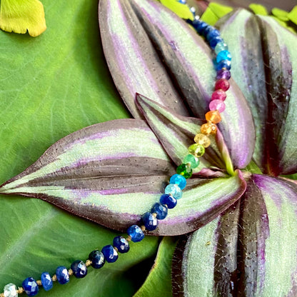 Midnight Sapphire Short Rainbow Lei