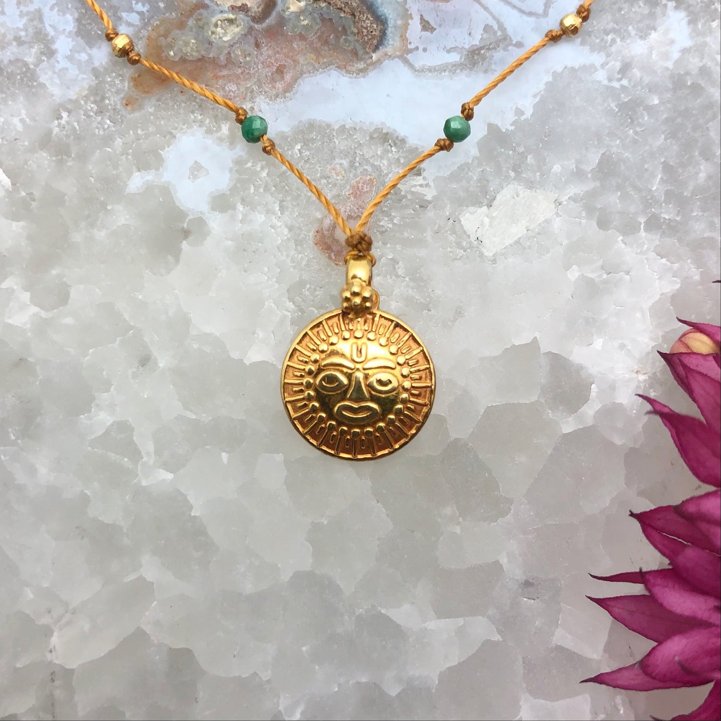 Gold Ganesha with Emerald